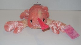 1999 Precious Moments Tender Tails 6&quot; Lobster Pink Stuffed Plush Beanie 750611 - £11.30 GBP
