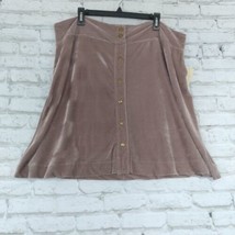Crescent Drive Skirt Womens 3 Taupe Ribbed Stretch Mini Plus Size Snap Skirt - $17.98