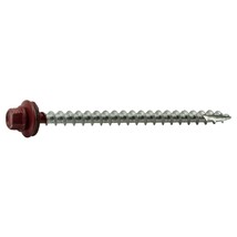 #10 x 3&quot; Red Painted Steel Hex Washer Head Pole Barn Self-Drilling Screws - £12.82 GBP+