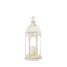 Graceful Distressed Small White Lantern - $41.00