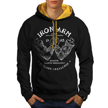 Wellcoda Iron Arm Sailor Sport Mens Contrast Hoodie, Iron Casual Jumper - £31.34 GBP