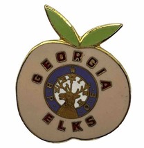Georgia Peach Elks Lodge BPOE Benevolent Protective Order Enamel Hat Pin - £6.22 GBP