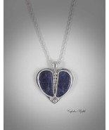 925 sterling silver pendant necklace, sodalite. Handmade. - £115.12 GBP