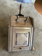 Antique 19th C Victorian and Brass Fireplace Scuttle Box Coal Bucket w/ ... - $474.21