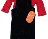 0-3 Month Infant Toddler Girl Outfit Red Top Black Velvetty Overall Pants - $13.66