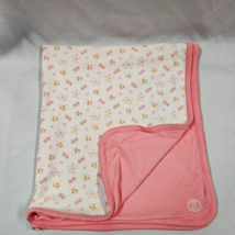 Vintage Baby Gap Tropical 31x32&quot; 2-ply Girl Blanket Flower Fruit Coral Pink - £63.22 GBP