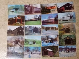 Vintage 20 Postcards Covered Bridge Butler Clermont Clinton Columbiana C... - £17.02 GBP