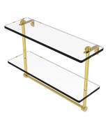 Allied Brass Two Tiered Glass Shelf with Integrated Towel Bar Polished B... - $59.39