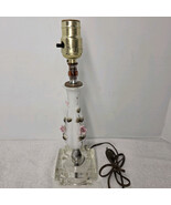 VTG 3D Rose Porcelain Glass Girls Bedside Lamp Nightstand Boudoir - PART... - $27.76 CAD