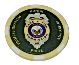 Game Warden Challenge Coin ARKANSAS Game Fish Commission poker chip DISC... - £18.99 GBP