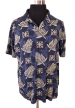 Natural Issue Polo Shirt Men&#39;s Size Medium Island Casual Blue Tropical Hawaiian - £12.66 GBP