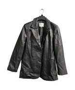 Rebecca Minkoff Jacket Womens L Black Vegan Leather Trench Coat Blazer C... - $56.49