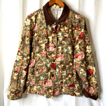 Longaberger Womens Homestead Floral Fall Jacket Sz 1X Plus Size - $19.99