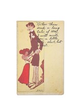 1907 Edgar Allen Poe Long Tale Of Woe Postcard Adolph Selige Tall Short ... - $15.47