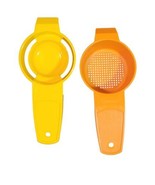 Tupperware Egg Separator &amp; Mini Strainer Set Yellow &amp; Orange Kitchen Tools - £11.85 GBP