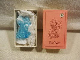 Vintage Mosser Glass Pee Wee The Clown Balloon &quot;G&quot; Blue MIB 1 3/4&quot; - £3.55 GBP
