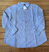 H&amp;M divided NWT Men’s stripe button up shirt size M blue s9 - £12.58 GBP