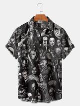 Horror Villains mummy vampire clown demons Full Print Short Sleeve shirt men - £20.04 GBP