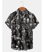 Horror Villains mummy vampire clown demons Full Print Short Sleeve shirt... - $25.00