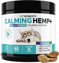  PetHonesty Calming Hemp Chews for Dogs Hemp+ Max-Strength Calming Suppo... - £31.46 GBP