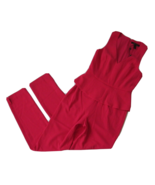 NWT BCBG MaxAzria Cerys in Lipstick Red Crepe Slim Leg Peplum Jumpsuit 8... - £56.05 GBP