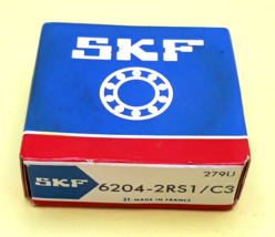 SKF 6204 2RS C3 DEEP GROOVE BALL BEARING, RUBBER SEALED 20x47x14mm. - £6.31 GBP