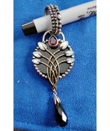 DESIGNER  BRONZE DREAM 925 STERLING SILVER PEARL Moonstone ONYX GARNET P... - $1,825.04 MXN