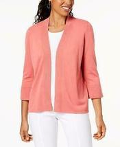 Jm Collection Open-Front Bell Sleeve Cardigan Coral, Size XS - £17.54 GBP