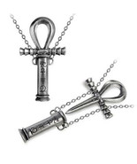 Alchemy Gothic Ankh of the Dead Necklace Hidden Dagger Fine English Pewt... - $72.42 CAD