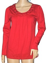 Project Women&#39;s Long Sleeve Embellished Tee Berry Red Small NWT - £15.65 GBP