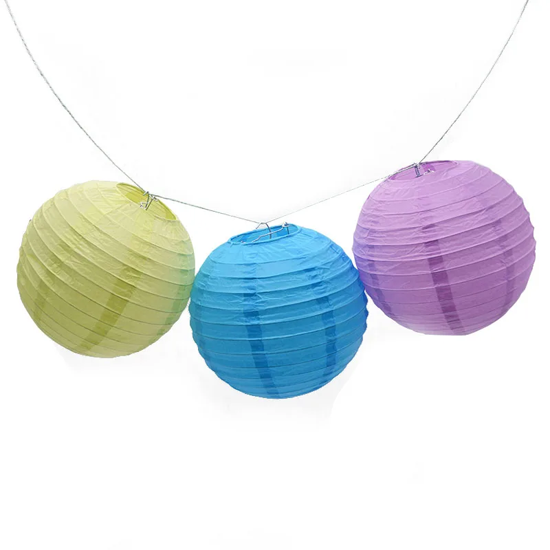 Play 1pcs 20cm/25cm/30cm Colorful Chinese Round Hanging Paper Lanterns lamps Pap - £23.25 GBP