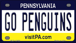 Go Penguins Pennsylvania Novelty Mini Metal License Plate Tag - £11.95 GBP