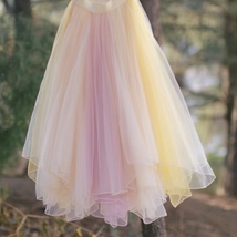 Tiered Tulle Skirt Outfit Pink Yellow Ballerina Skirts Tulle Tutu Skirt Custom image 6