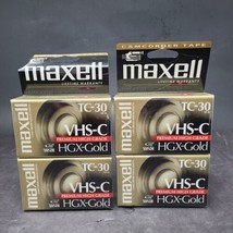 4 Count Maxell VHS-C TC-30 HGX-GOLD Premium High Grade Video Tapes Seale... - £18.83 GBP