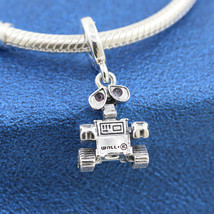 925 Sterling Silver Wall-E Dangle Pendant Charm Bead - £13.53 GBP