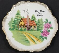 VC)Vintage God Bless Our Home 8&quot; Decorative Plate Wall Hanger Country Ho... - €8,50 EUR