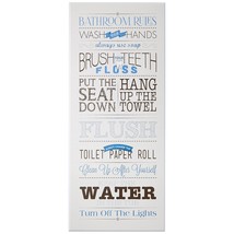 Stupell Home Dcor Bathroom Rules Blue And Black Print Wall Plaque, 7 x 0.5 x 17, - £22.98 GBP