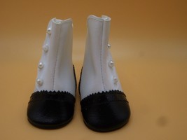 American Girl Doll Samantha MIDDY Boots Only Black and White - $36.65