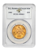 1901 $10 PCGS MS66+ ex: D.L. Hansen - £9,953.82 GBP
