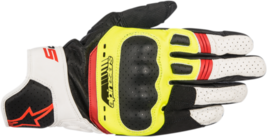 Alpinestars Mens Street SP-5 Leather Glove Sm Black/Yellow Fluo/White/Red Fluo - £86.87 GBP