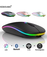 2.4G Wireless Mouse USB Rechargeable Bluetooth-compatible RGB Mouse Sile... - $20.73 CAD