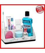 Luxury White Marble Bathroom Organizer with 5 Compartments for Ultimate ... - $800.95 MXN