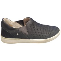 KIZIK Vienna Sneakers Shoes Womens Size 7 Black Perforated Leather Slip-On L8JB1 - $27.73