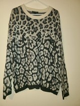 Saks Fifth Avenue Pullover Sweater Women&#39;s XL Animal Print Round Neck Casual (F) - £14.57 GBP