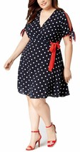 Love Squared Trendy Plus Size Polka Dot Faux-Wrap Dress 1X - $34.64