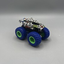 Hot Wheels Monster Jam 1:64 Scale Monster Truck Toy Invader Zebra Blue W... - $12.86