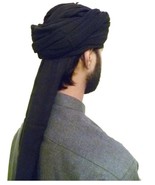 Islamic Men Safa BLACK TURBAN AMAMA Adjustable Placed Over The Head Pure Cotton - $18.69