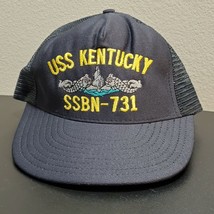 VTG USS Kentucky SSBN-731 Navy Embroidered Hat Submarine Dolphins RARE M... - £51.02 GBP