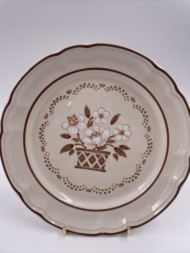 Cumberland Mayblossom 7 3/4&quot; Salad Plate Stoneware Brown Hearthside Whit... - $5.93