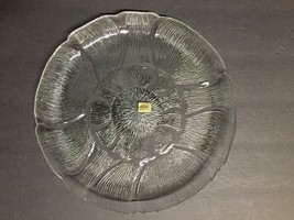 Vintage Clear Glass Serving Platter Dinner Plate Arcoroc Flower Design 10-3/4&quot; - £9.21 GBP